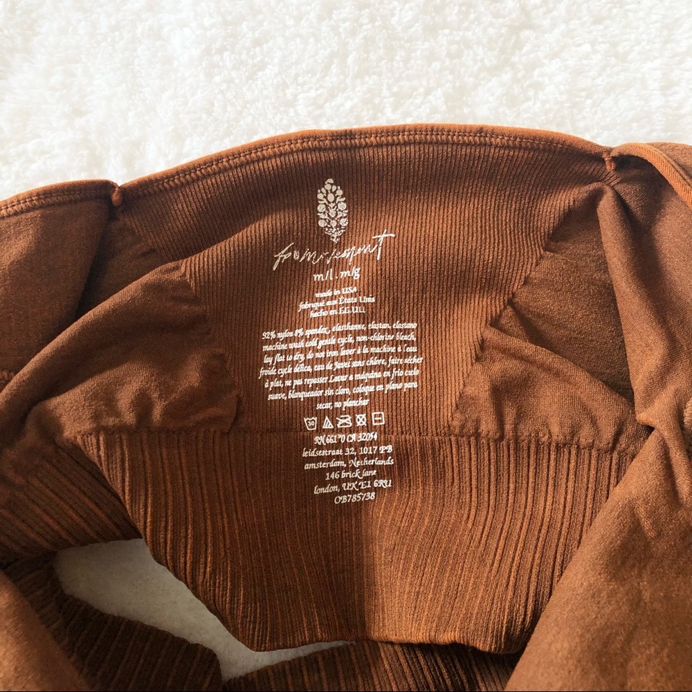 Free People Brown Good Karma Square Neck Bra - Picture 3 of 7